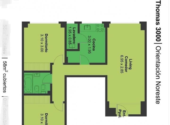 Departamento de 3 ambientes Alquiler $ 1.000.000