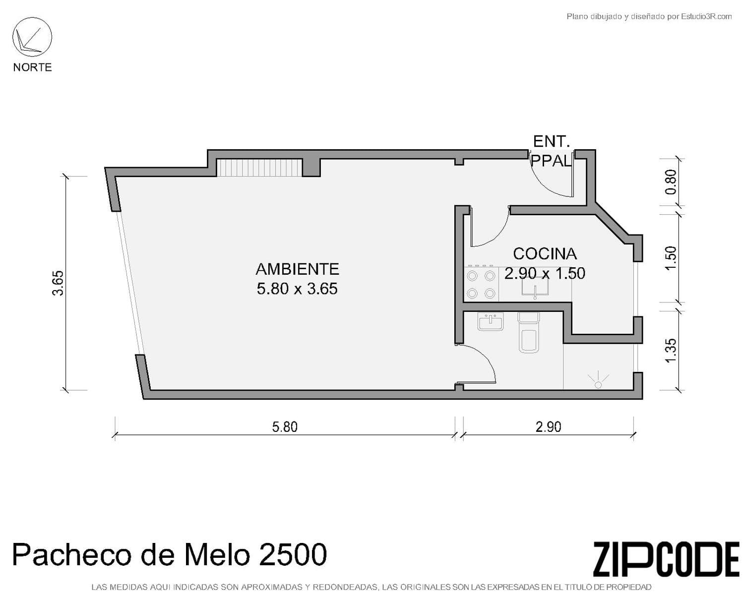 Departamento 1 ambientes en Recoleta - foto 5